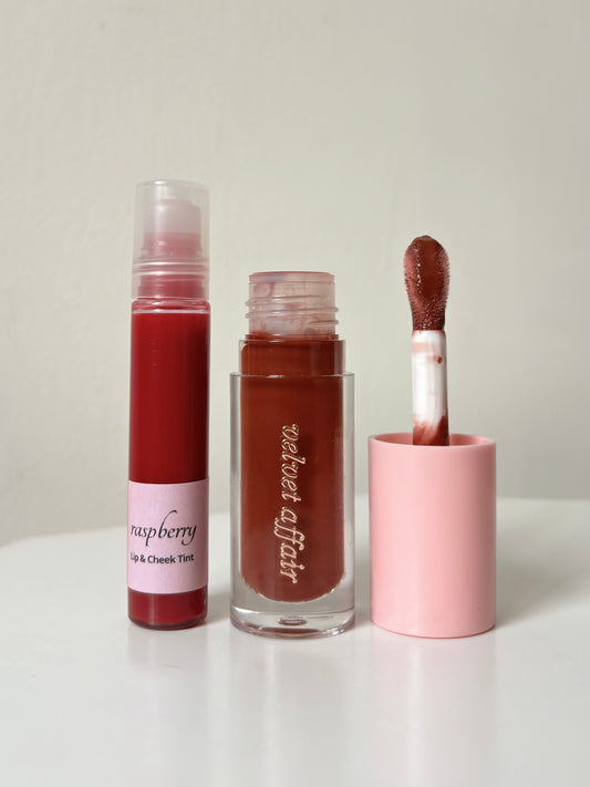 Signature Lip Combo (Raspberry Lip & Cheek Tint + Caramel Lip Glow Oil)